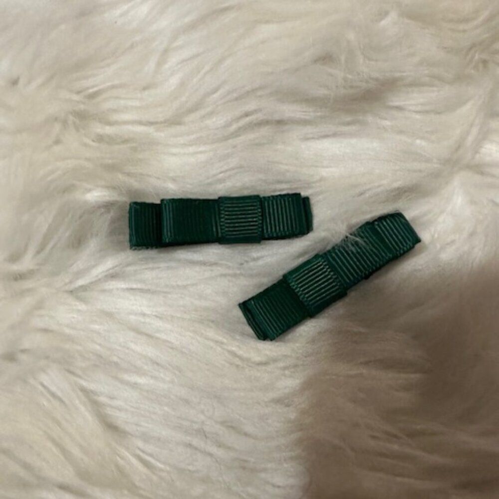 SET of 2" Forest Green Tuxedo Bow   7781  Handmade NWT Boutique